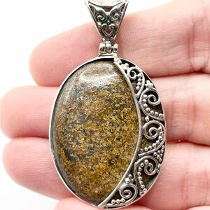 Bronzite Jasper 925 Sterling Silver Pendant